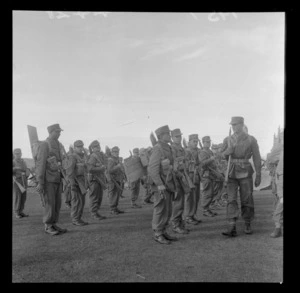 Inspection of soldiers for Malaya