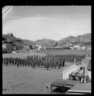 Regiment parading at Fort Dorset, Wellington