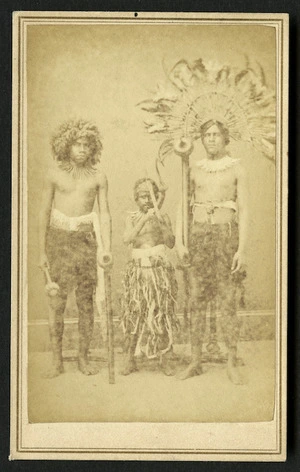 Dickson, Menzies, 1840?-1891: Portrait of two Fijian Chiefs and Midget