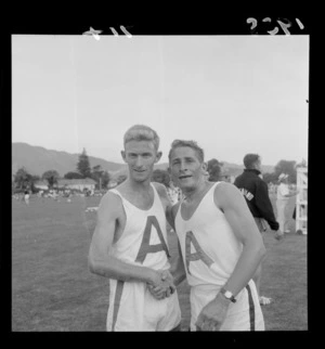 Athletes Murray Halberg and Bill Baillie at Hutt Recreation Ground