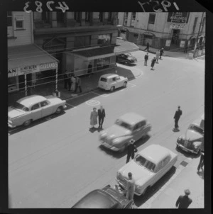 Cars and pedestrians, Featherston, Wellington