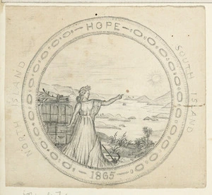 [Buchanan, John], 1819-1899 :[Design for a medallion, inscribed] Hope, 1865.