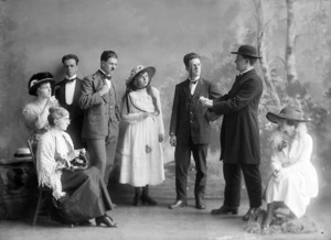 Actors during a production of "The Importance of Being Ernest" at Auckland Teachers Training College