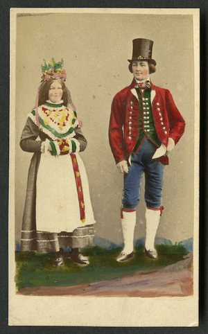 Eurenius, W A & Quist (Stockholm) fl 1870s :Portrait of unidentified man and woman dressed in folk costume