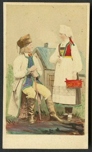 Eurenius, W A & Quist (Stockholm) fl 1870s :Portrait of unidentified man and woman dressed in folk costume