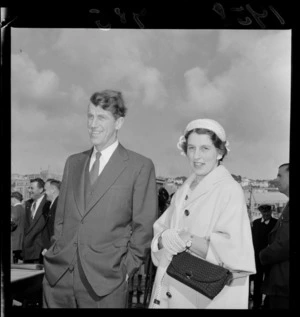 Sir Edmund with Lady Hillary, after his return from the Commonwealth Trans-Antarctic Expedition