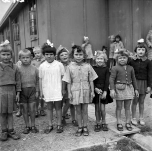 Kindergarten group at a Polish refugee camp, Pahiatua