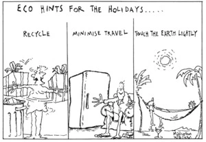 ECO HINTS FOR THE HOLIDAYS... Recycle. Minimise travel. Touch the Earth lightly. 28 December 2006