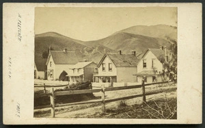 Fletcher, A (Nelson) fl 1865 :Photograph of houses - Pseudo-Gothic