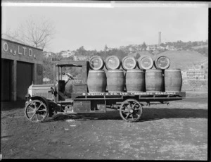 Truck of S Wright & Co carrying barrels