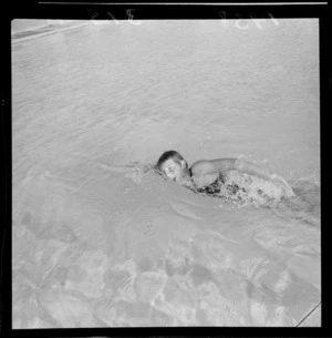 Australian swimmer Ilsa Konrads training at the Naenae Olympic Pool, Lower Hutt