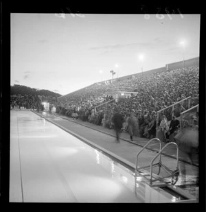Spectators at the Naenae Olympic Pool, Lower Hutt