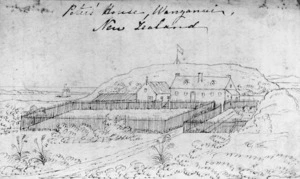 [Wilson, Helen Ann (Simpson)] 1794?-1871 :Peter's house, Wanganui, New Zealand. - [1843?].