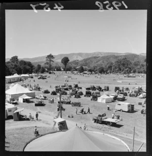 Grounds of the 1958 A&P (agricultural and pastoral) show in Trentham, Upper Hutt