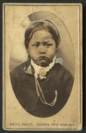 Frith, Henry fl 1867-1873 : Portrait of unidentified Maori young girl 1873