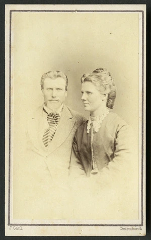 Gaul, John, -1876: Portrait of unidentified man and woman