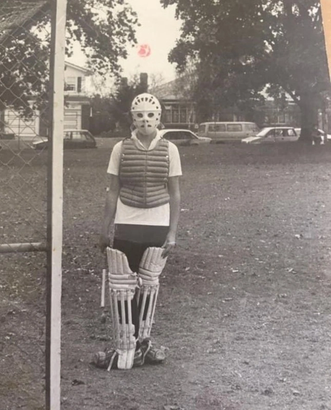 Photograph of student goalie.