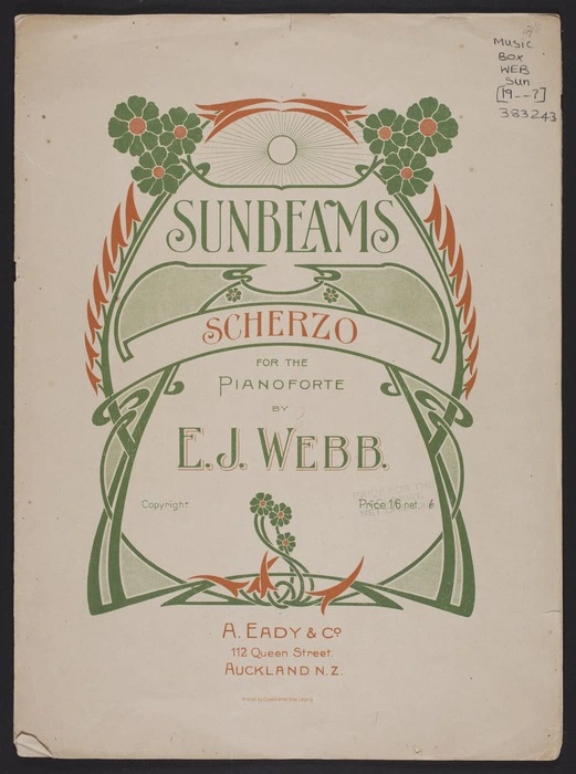 Sunbeams : scherzo : for the pianoforte / by E.J. Webb.