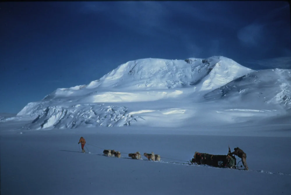 Dog Team Heading Down the Axel Heiberg Glacier