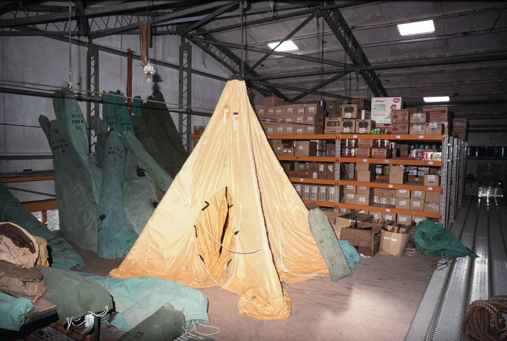 Field gear in hangar, mezzanine floor