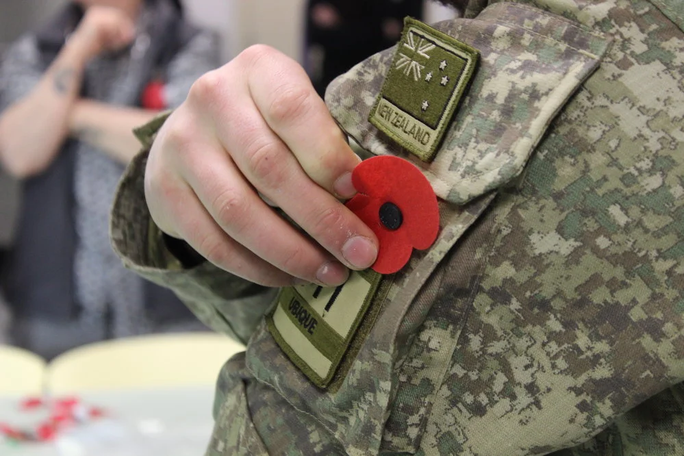 ANZAC poppy on NZDF personnel, Ben Armstrong