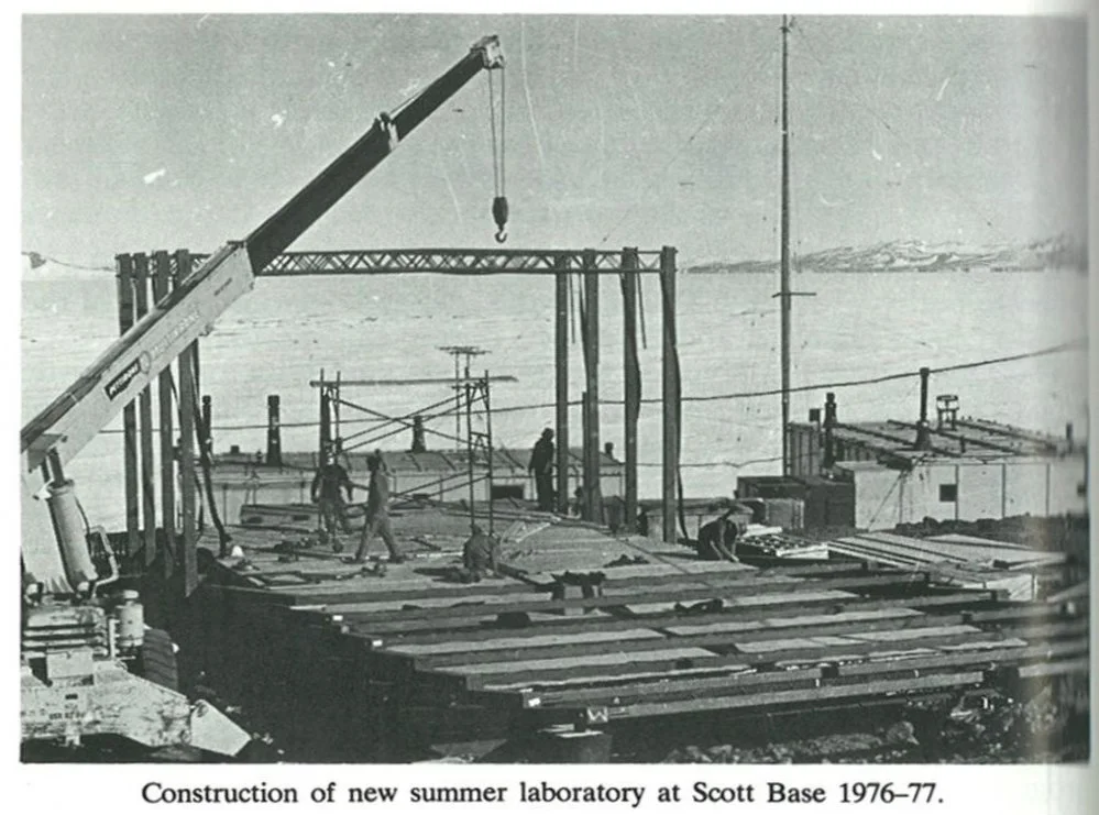 Construction of new summer laboratory at Scott Base, 1976-1977