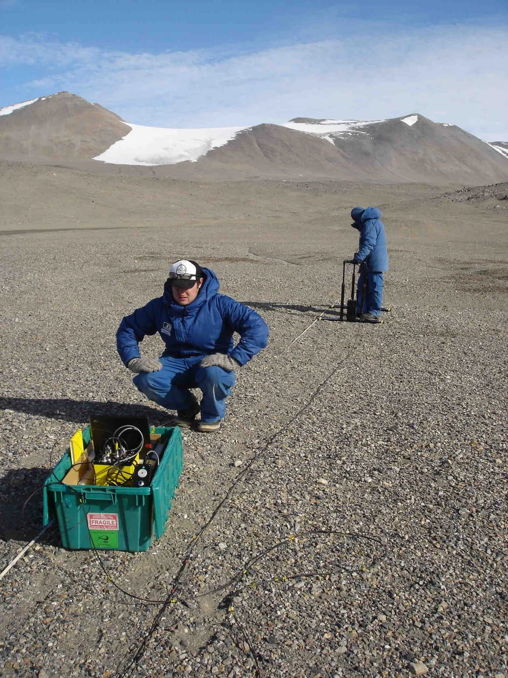 Ground penetrating radar survey using pulsEKKO 100 system and 100 MHz antennae