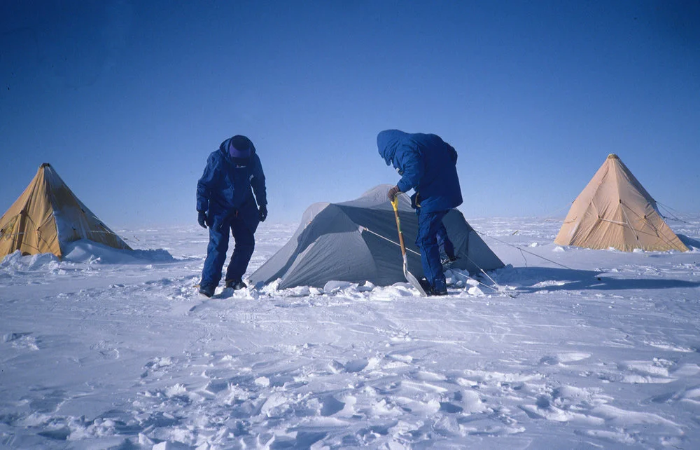 Camp on polar plateau