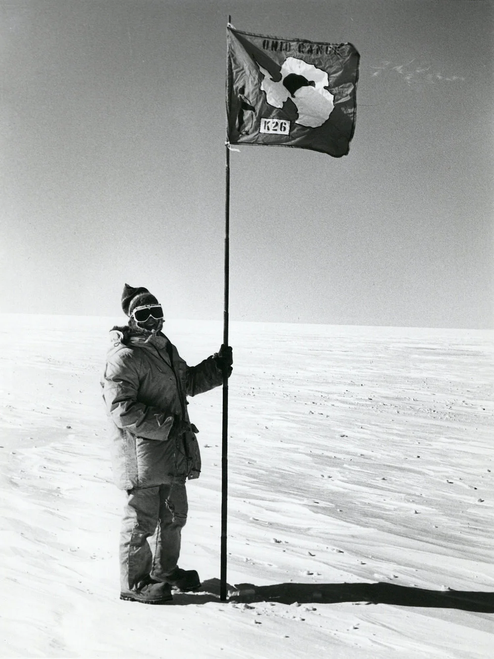 Margaret Bradshaw holding event flag