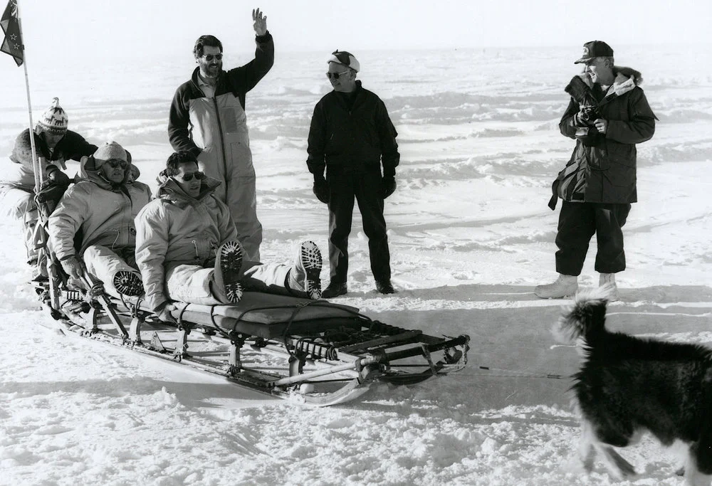 His Excellency the Governor General arriving in Antarctica on Tuesday