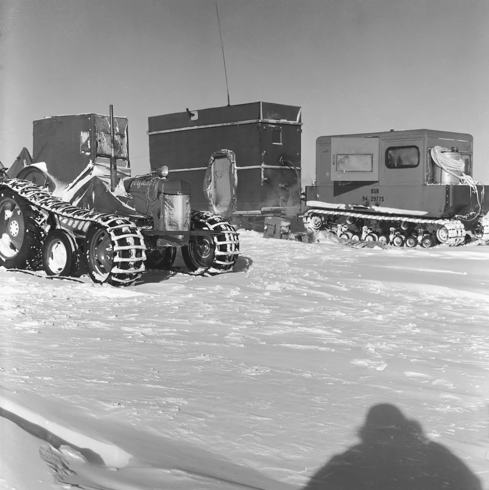 Tractor caboose and weasel on the Plateau