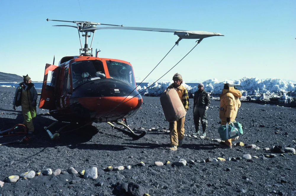 Loading US Navy Huey at Cape Bird