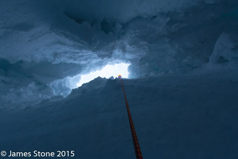 Inside the crevasse, Silver City Ice Fall