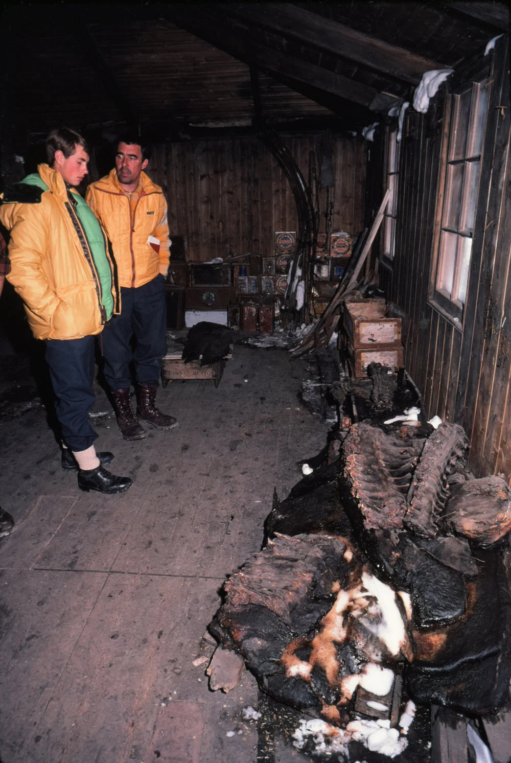 HRH Prince Edward and Jack Fry in Scott's Discovery Hut