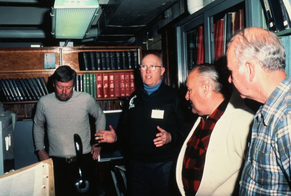 Prime Minister Robert Muldoon visiting the NSF Chalet