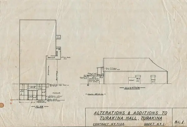 Buildings: Alterations And Additions To Turakina Hall, Turakina