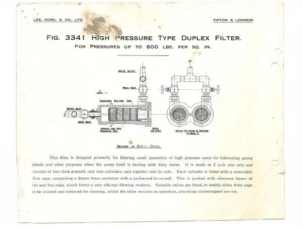 Township Services: Fig 3341 High Pressure Type Duplex Filter