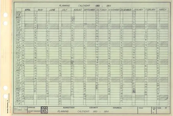 Planning Calendar 1983 - 1984