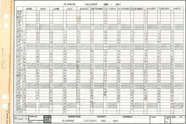 Planning Calendar 1983 - 1984