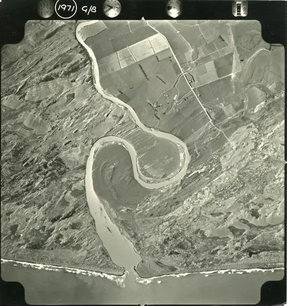 Aerial Photograph Contact Print, Turakina and Whangaehu River mouths, Sheet G/8
