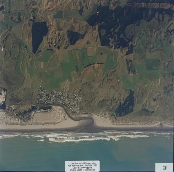 Aerial Contact Print: Waiinu Beach To Otaki River Coastal Survey, Photo No. 78