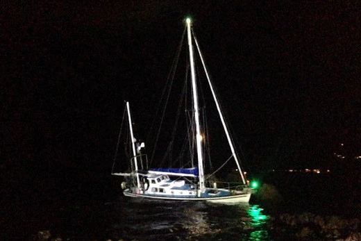 Lucky escape after yacht strands on rocks
