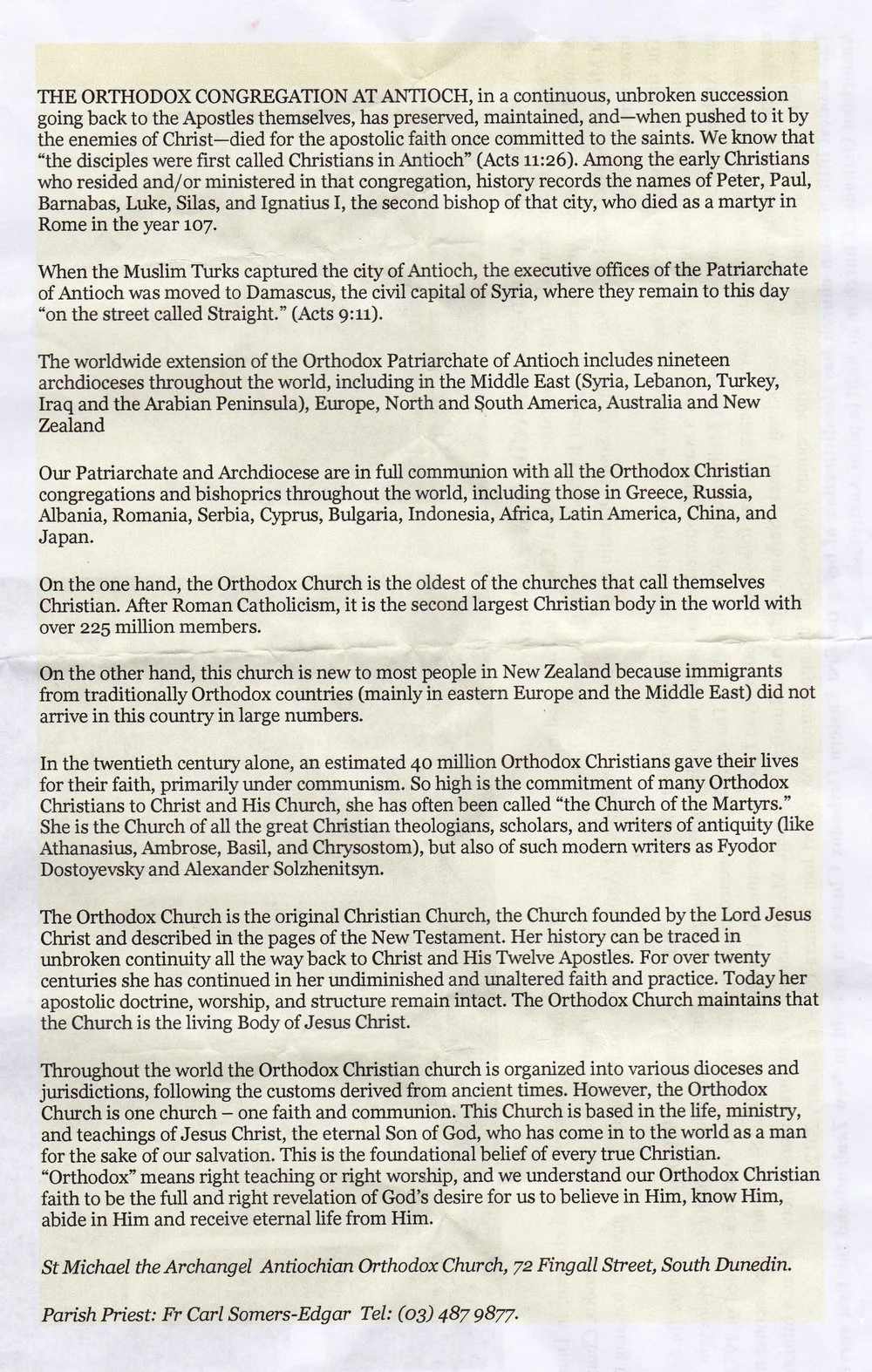 St Michaels Orthodox Church, Fingall Street, South Dunedin
