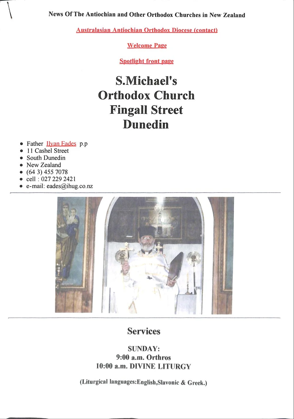 History of St Michaels Orthodox church
