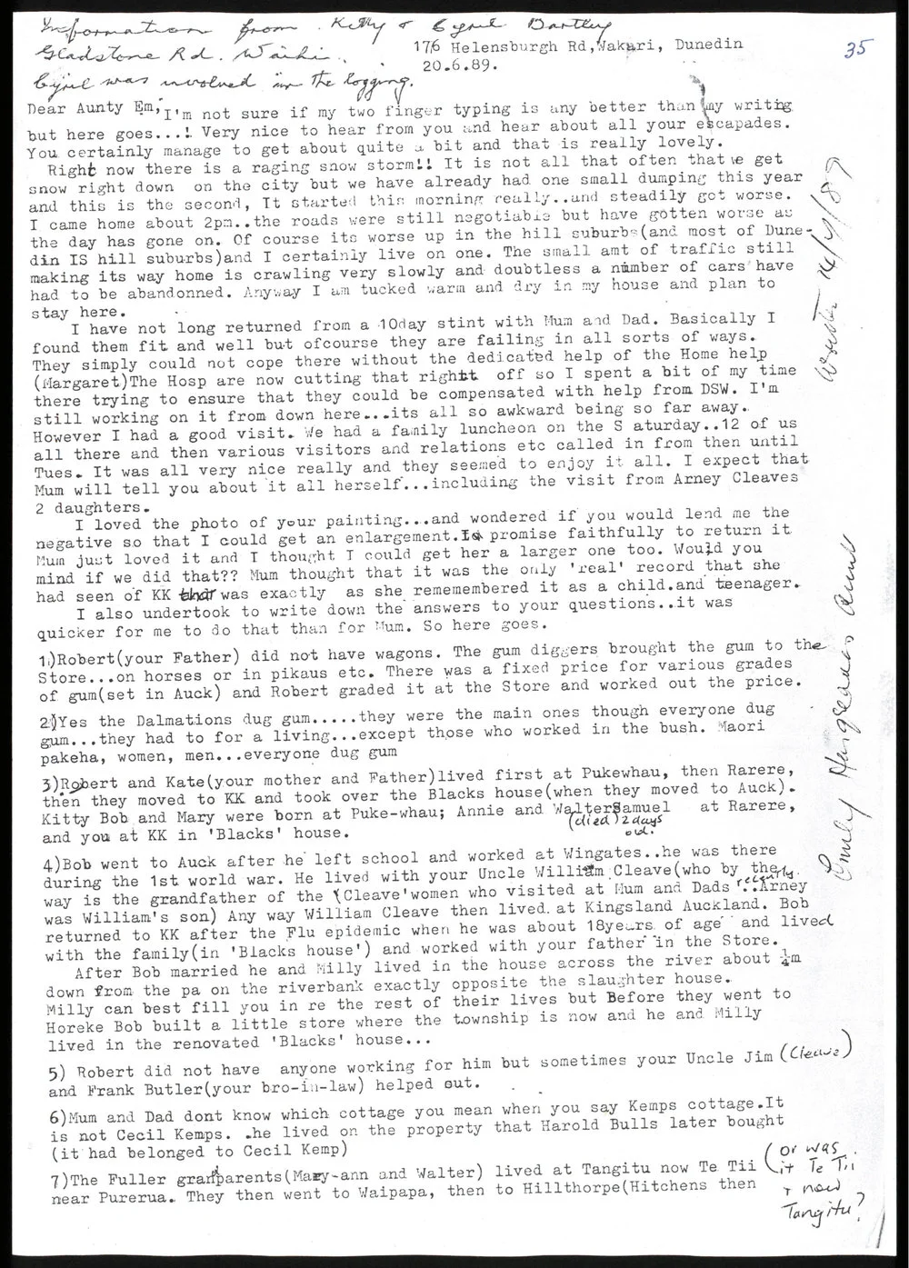 Letter to Emily Roseline Hargreaves