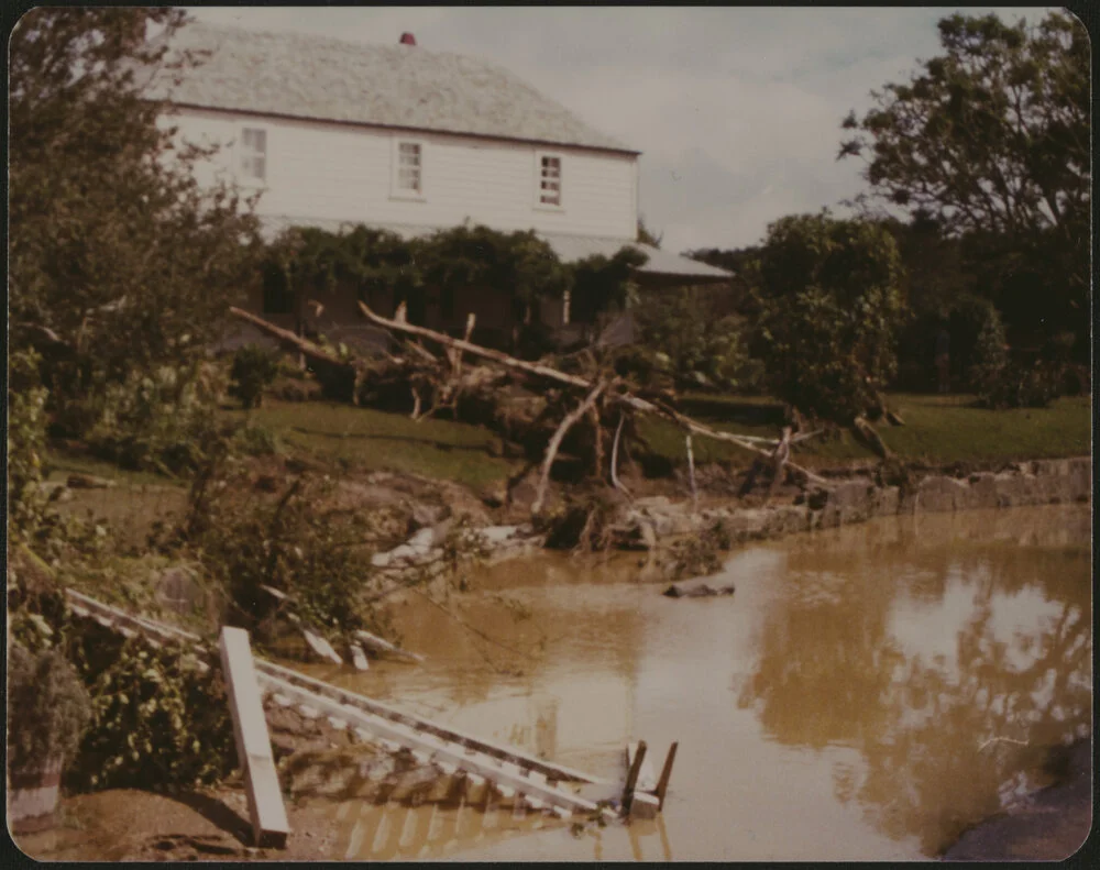 Flood debris outside Kemp House