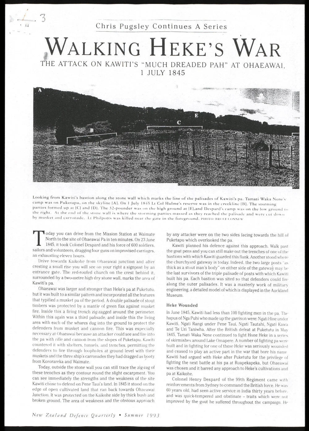 Walking Heke's War : The attack on Kawiti's pah at Ohaeawai