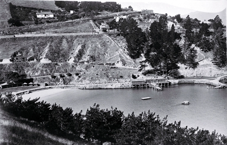 The beach at Corsair Bay, Lyttelton Harbour