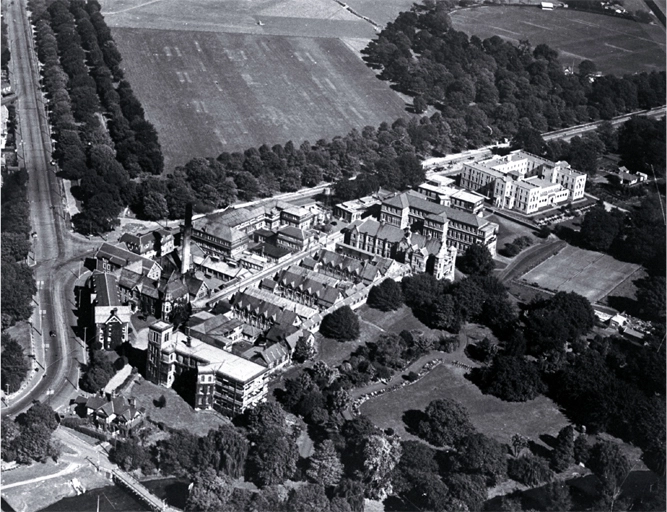 Aerial view of Christchurch Hospital, Riccarton Avenue, Christchurch