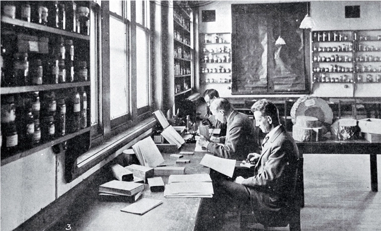 Students in a laboratory class in wood technology, School of Forestry, Canterbury College